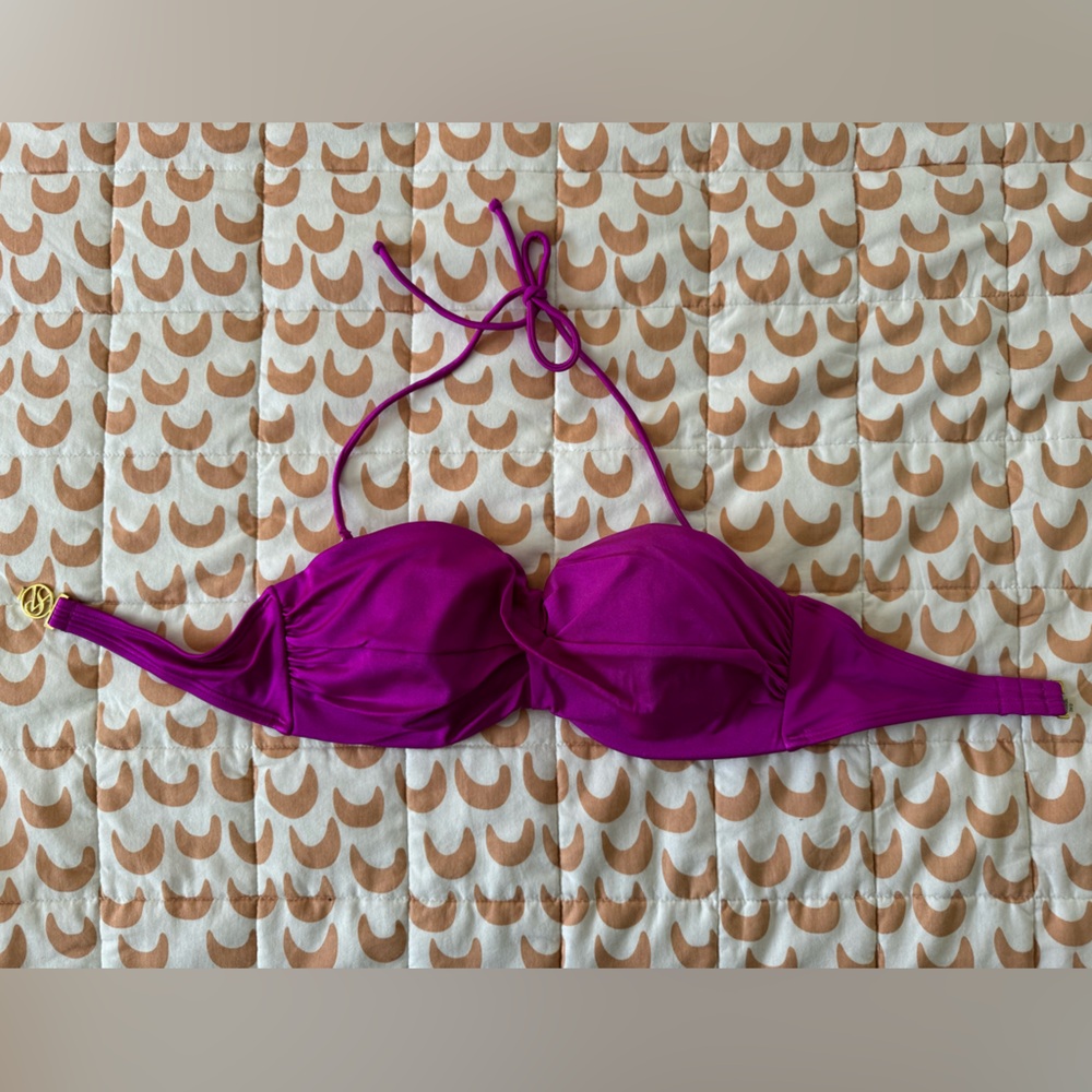 Like New Victoria’s Secret Pink Purple Push-Up Bikini Top Size 34D